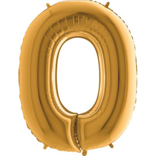 Foliový balon číslo 0 Zlaté 86cm