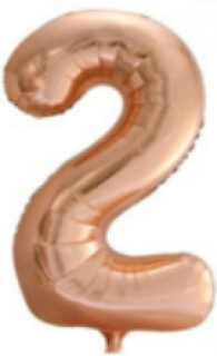 Foliový balon číslo 2 golden rose