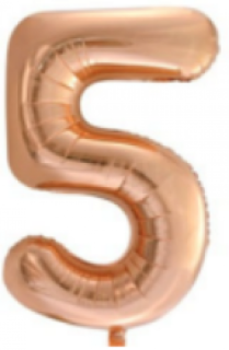 Foliový balon číslo 5 golden rose