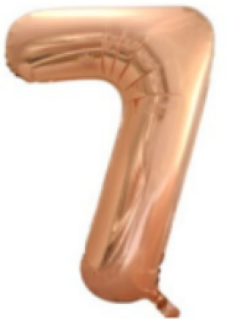 Foliový balon číslo 7 golden rose