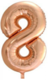 Foliový balon číslo 8 golden rose