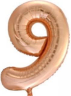 Foliový balon číslo 9 růžové zlato