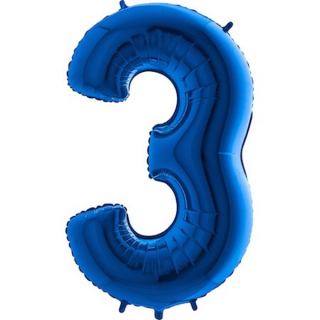 Foliový balon číslo 3 modré 