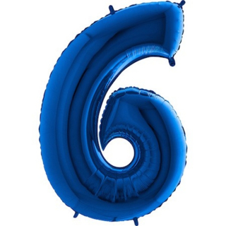 Foliový balon číslo 6 modré 