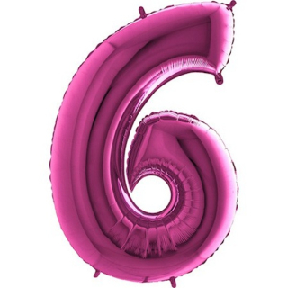 Foliový balon číslo 6 růžová