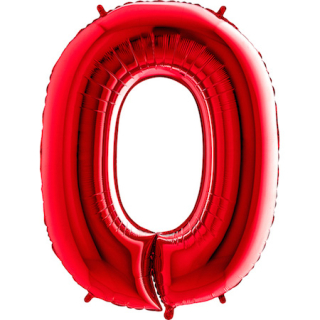 Foliový balon číslo 0 červená