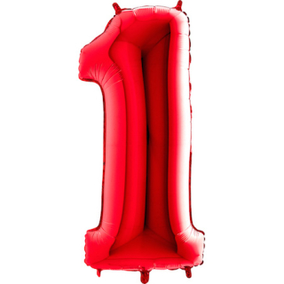 Foliový balon číslo 1 červená