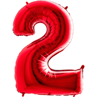 Foliový balon číslo 2 červená 