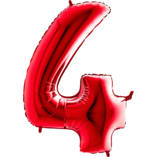 Foliový balon číslo 4 červená