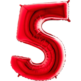 Foliový balon číslo 5 červená