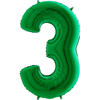 Foliový balon číslo 3 Zelená