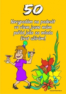 Přání certifikát k 50. narozeninám ŽENA 