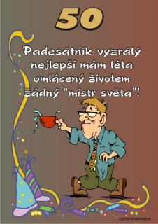 Přání certifikát k 50. narozeninám MUŽ