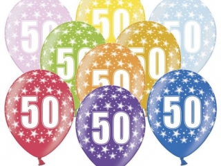 Balonky latexové s číslem 50 