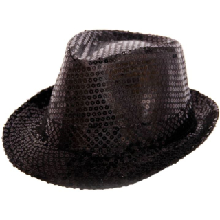 Klobouk s flitry černý