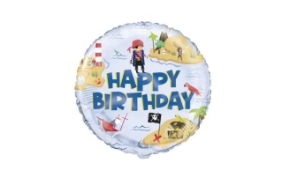 Balónek fóliový happy birthday pirát 