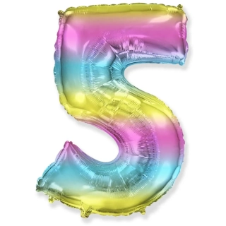 Foliový balónek číslo 5 barevné 