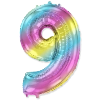 Foliový balónek číslo 9 barevné 