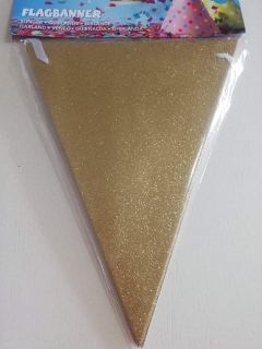 Girlanda vlajky zlatá 