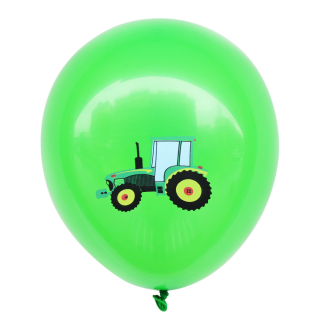 Balónek traktor zelený latexový