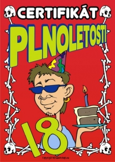 Certifikát plnoletosti 18 kluk