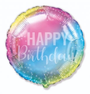 Balónek světle duhový HAPPY BIRTHDAY