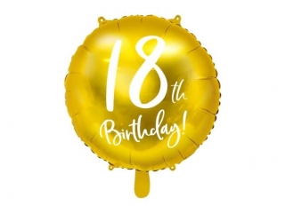 Balónek zlatý 18 HAPPY BIRTHDAY