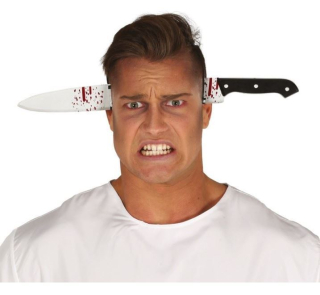 Čelenka nůž v hlavě halloween