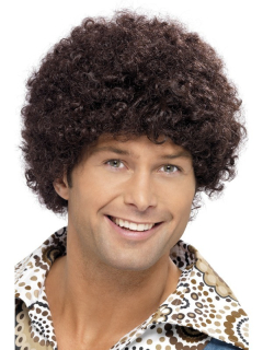Paruka retro disco 70s hnědá