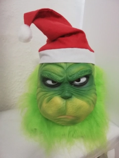 Grinch Maska latex s vlasy
