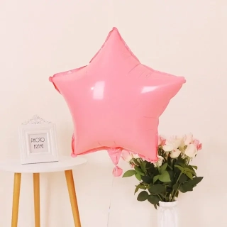 Balónek fóliový hvězda světle růžová, baby pink