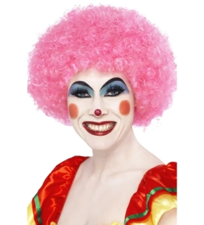 Paruka afro růžová klaun