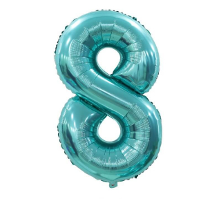 Fóliový balónek číslo 8 tyrkysová Tiffany