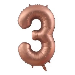 Fóliový balónek číslo 3 Mocha hnědá 