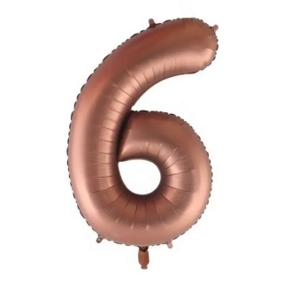 Fóliový balónek číslo 6 Mocha hnědá 