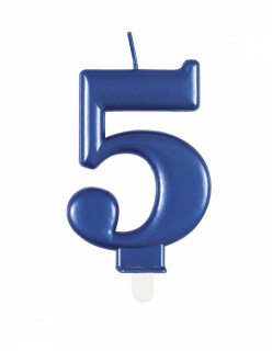Svíčka dortová číslo 5 modrá