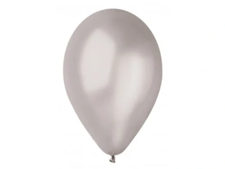 Balónek latexový 26 cm metalický stříbrná