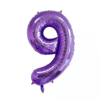 Fóliový balónek číslo 9 fialová