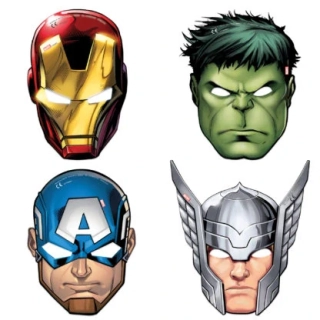 Papírové masky Avengers 6 ks 
