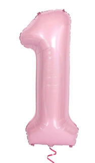 Foliový balón číslo 1 baby pink růžová