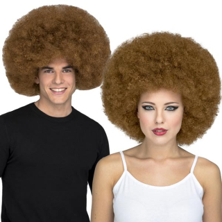 Paruka afro hnědá 