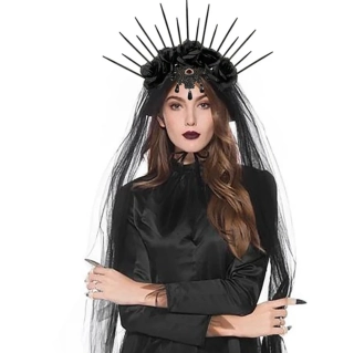Čelenka s květy čarodějnice halloween
