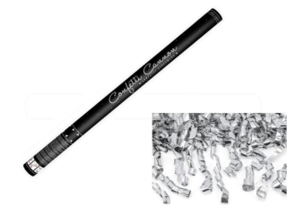 Konfety vystřelovací stuhy stříbrné